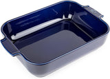 Peugeot Appolia Rechteckige Auflaufform Mit Griffen, Keramik, Schiefer / Grau, 7.2X31X21.7 Cm, Fassungsvermögen: Ca. 2 L, 60060 Bakvormen en bakplaten Naty Shop Blau