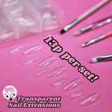 TRIXES 500 stuks gelnageltips Franse nagels Heldere acryltips voor doe-het-zelf-manicure 10 verschillende ontwerpen