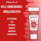 Dekozauber 24 rode kleurstof, gel, 30 g, veganistisch, suikervrij, hooggeconcentreerd, rode kleurstof voor fondant, botercrème, drankjes en meer