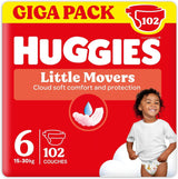 Huggies Babyluiers Little Movers, Disney Design, maat 6, 102 stuks (3 x 34), maanddoos