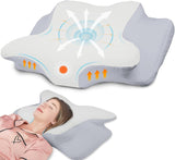 NVKHG Traagschuimkussen Ergonomisch nekkussen Hoofdkussen, Traagschuimkussen Hoofdkussen voor zij-, rug- en buikslaper om de slaapkwaliteit te verbeteren, 60X41X13/11Cm Cervicale Orthopedische Kussens Naty Shop Grijs Wit