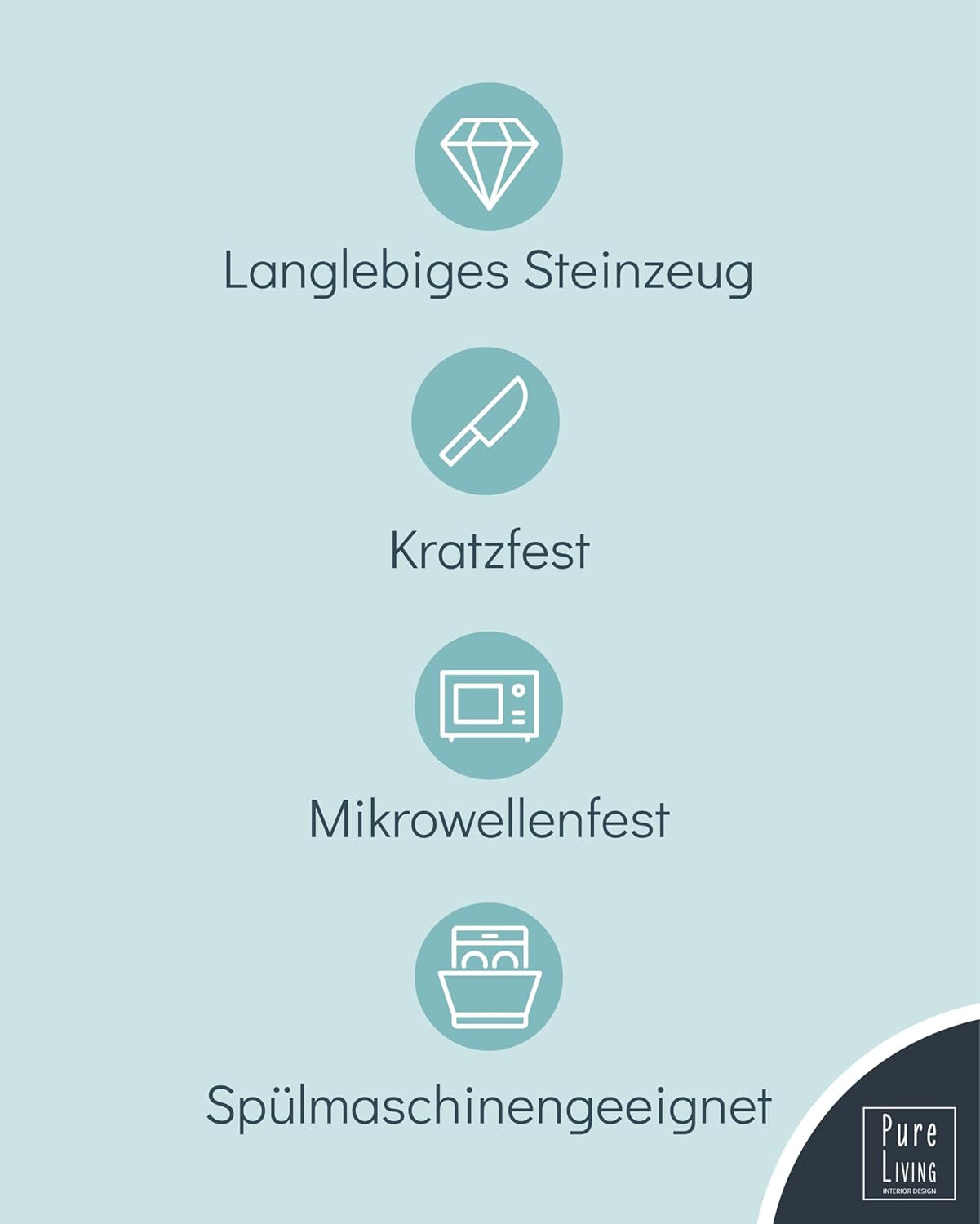 Keramisch servies voor 6 personen, Hygge, 24-delig. TESTWINNAAR Dromerig Scandinavisch aardewerk servies kom en bordenset servies voor 6 Pure Living serviessets in grijsblauw