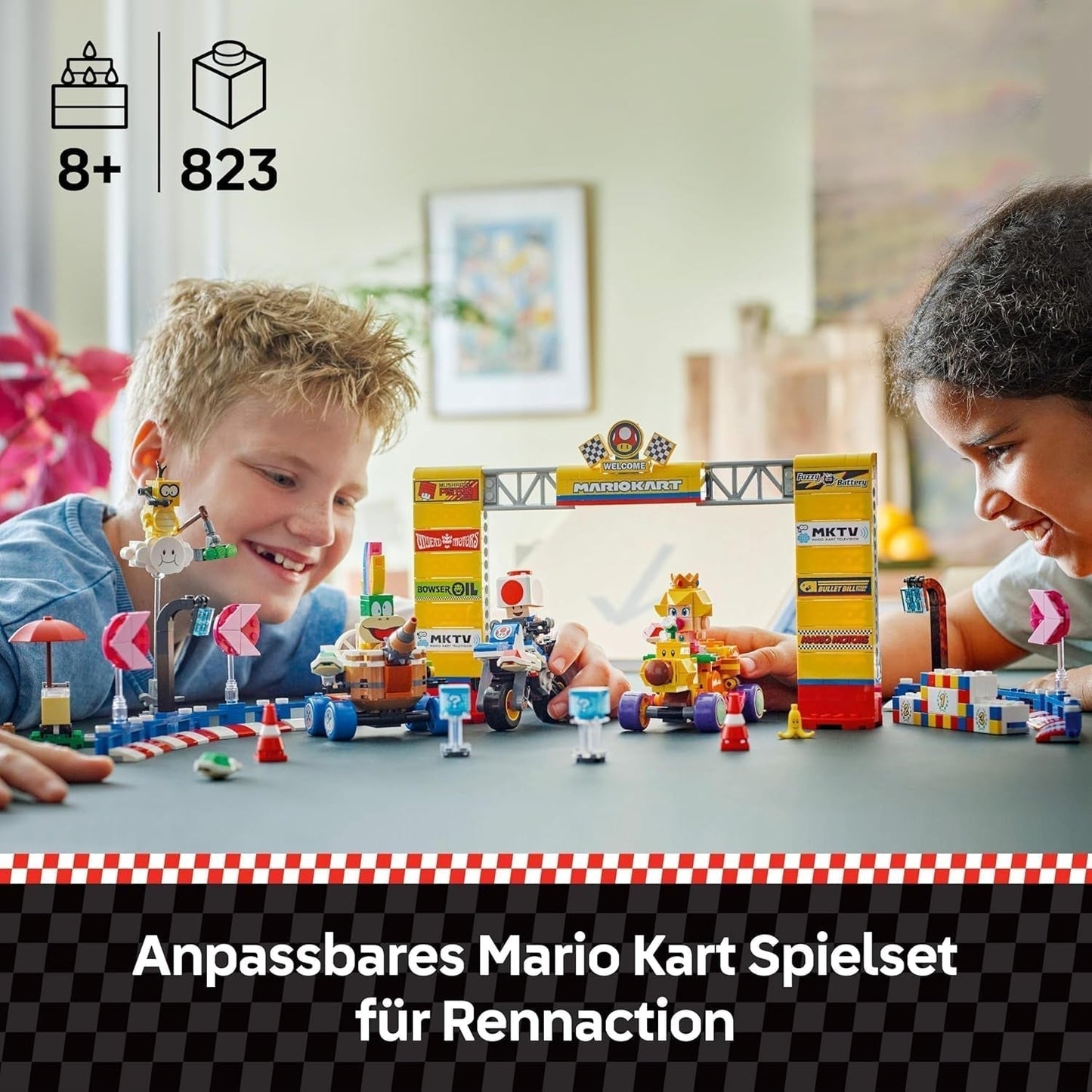 LEGO Super Mario: Mario Kart - Baby Peach & Grand Prix Set, Nintendo Figuren - Toad, Lakitu, Baby Peach en Lemmy, Cadeau voor jongens, meisjes en gamers 8+, Avontuurspeelgoed 72036 Bouwsets Beuche in LEGO-Store