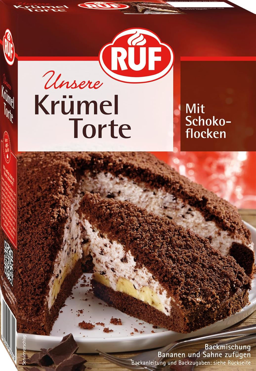 RUF Apfeltorte, Backmischung Für Eine Apfel-Torte Met Sahne-Creme en Zimt-Zucker, Apfel-Zimt-Torte, Vegan Naty Shop Maulwurfkuchen 425 G (1Er Pack)