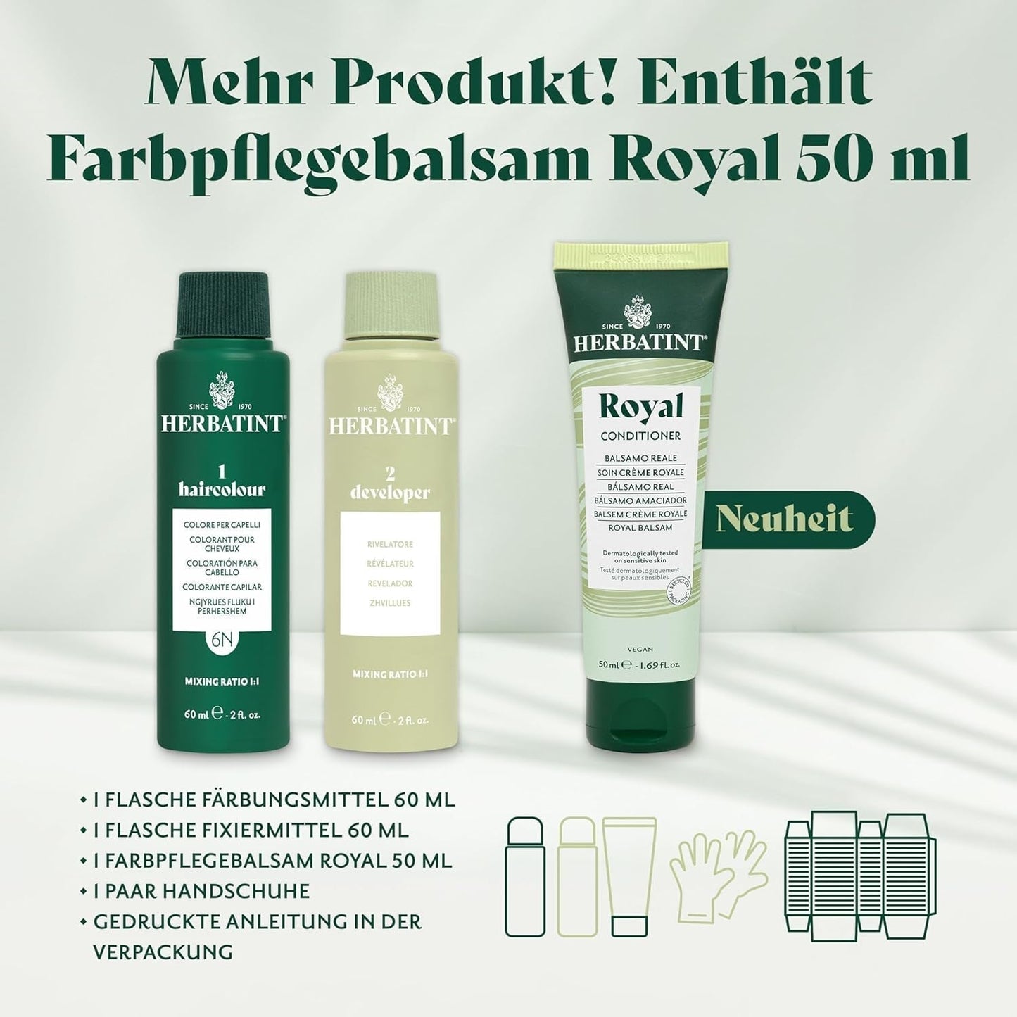 Permanente haarverfgel 6N donkerblond - 170 ml I Ammoniakvrij, 100% dekking van grijs haar I Getest op gevoelige huid, met 8 plantenextracten Haarverf Naty Shop
