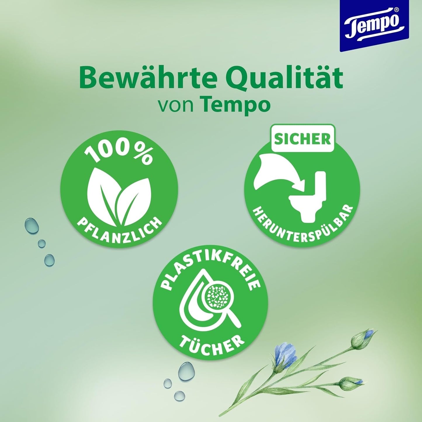 Tempo ''Gentle & Sensitive'' natte toiletdoekjes - Megapack - 16 pakjes van elk 42 doekjes - Duo Packs - Natuurlijke Aloë Vera - Hygiënisch papier, dermatologisch getest, huidneutraal