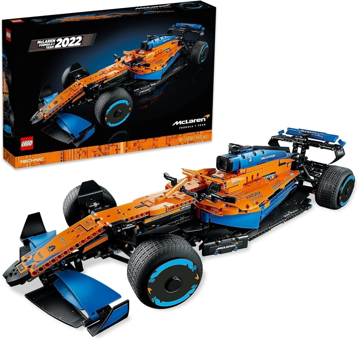 Lego Technic McLaren Formule 1 racewagen - F1-model voor volwassenen met V6-motor en stuurinrichting - Cadeau voor motorsportfans en verzamelaars - 42141 Bouwsets Besuche den LEGO-Store Singur
