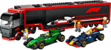 LEGO City F1 Transporter met RB20 & AMR24 F1 Racewagens - Speelgoedautotransporter voor Red Bull & Aston Martin Formule 1 Teams - Incl. 5 minifiguren - Cadeau voor jongens en meisjes vanaf 8 jaar 60445 Bouwsets Besuche den LEGO-Store