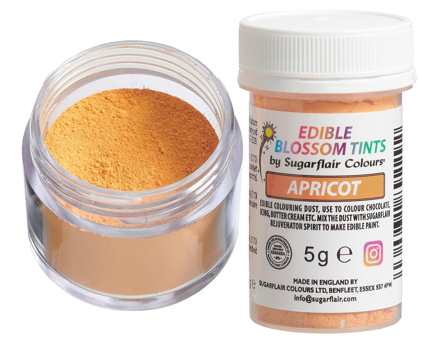 Sugarflair Blossom Tint Dust Abrikoos Kleurstofpoeder - Kleurstofpoeder voor taartdecoratie, suikerpasta, fondant, glazuur, chocolade, botercrème, macarons en meer - 5G