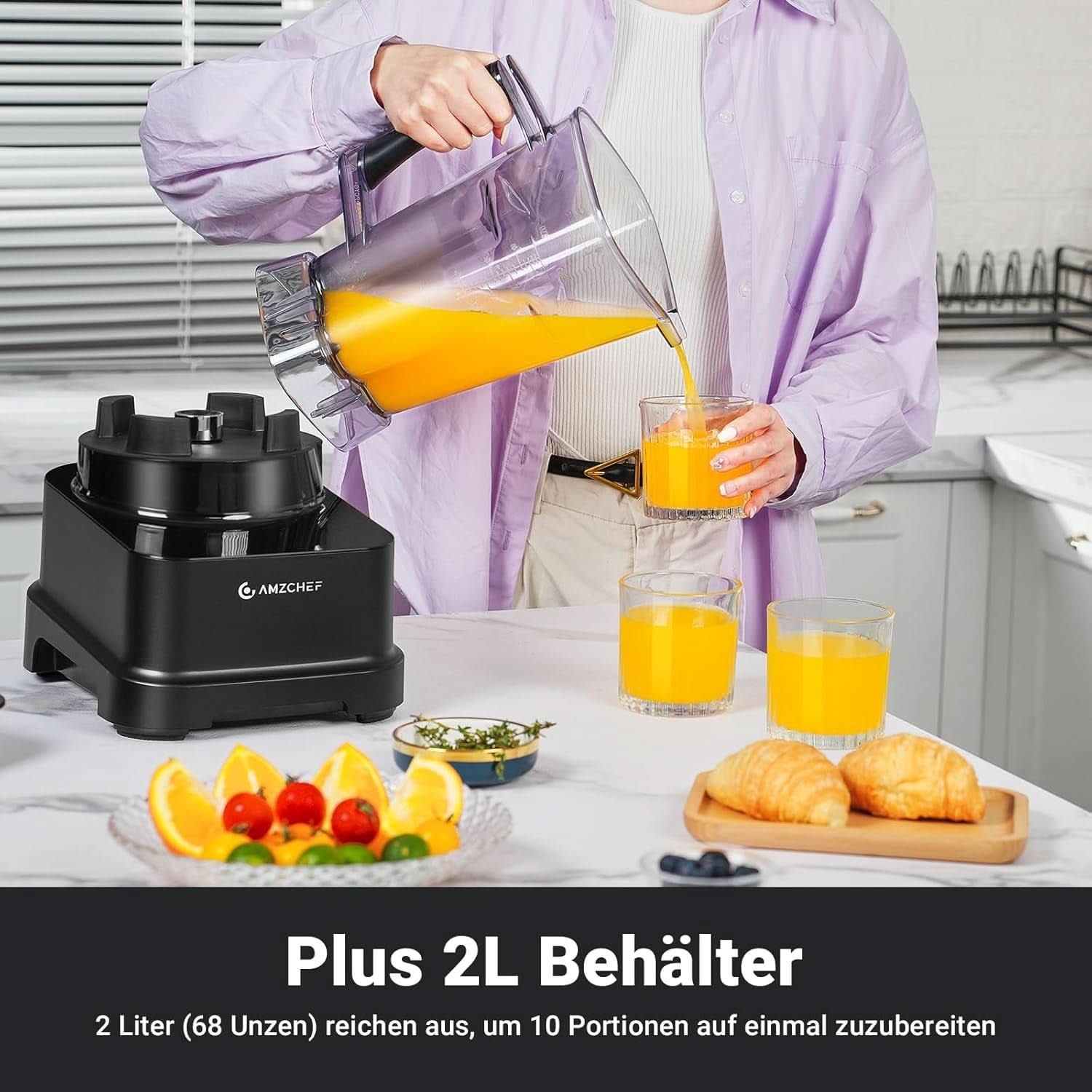 Blender AMZCHEF, 8 slimme menu's en 10 snelheden, LCD-touchscreen Kitchen Naty Shop