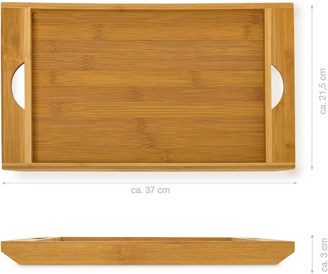 Relaxdays Broodmand op wielen met lade, bamboe, HxBxD: 21 x 40,5 x 28 cm, snijplank hout, naturel & bamboe ca. 3 x 37 x 21,5 cm Snijplank met kruimellade voor eenvoudige reiniging naturel Voedselbewaardozen Naty Shop