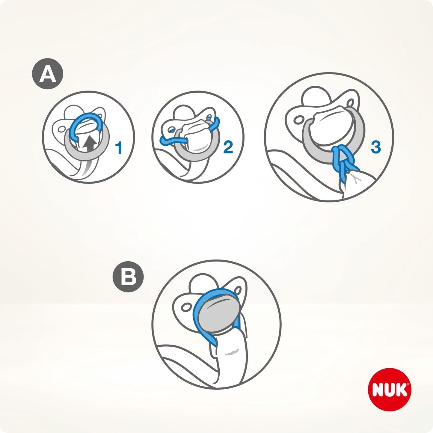 NUK Speenketting en -clip | voor speenringen | Robuust en bestand tegen breken | DisneyMickey Mouse