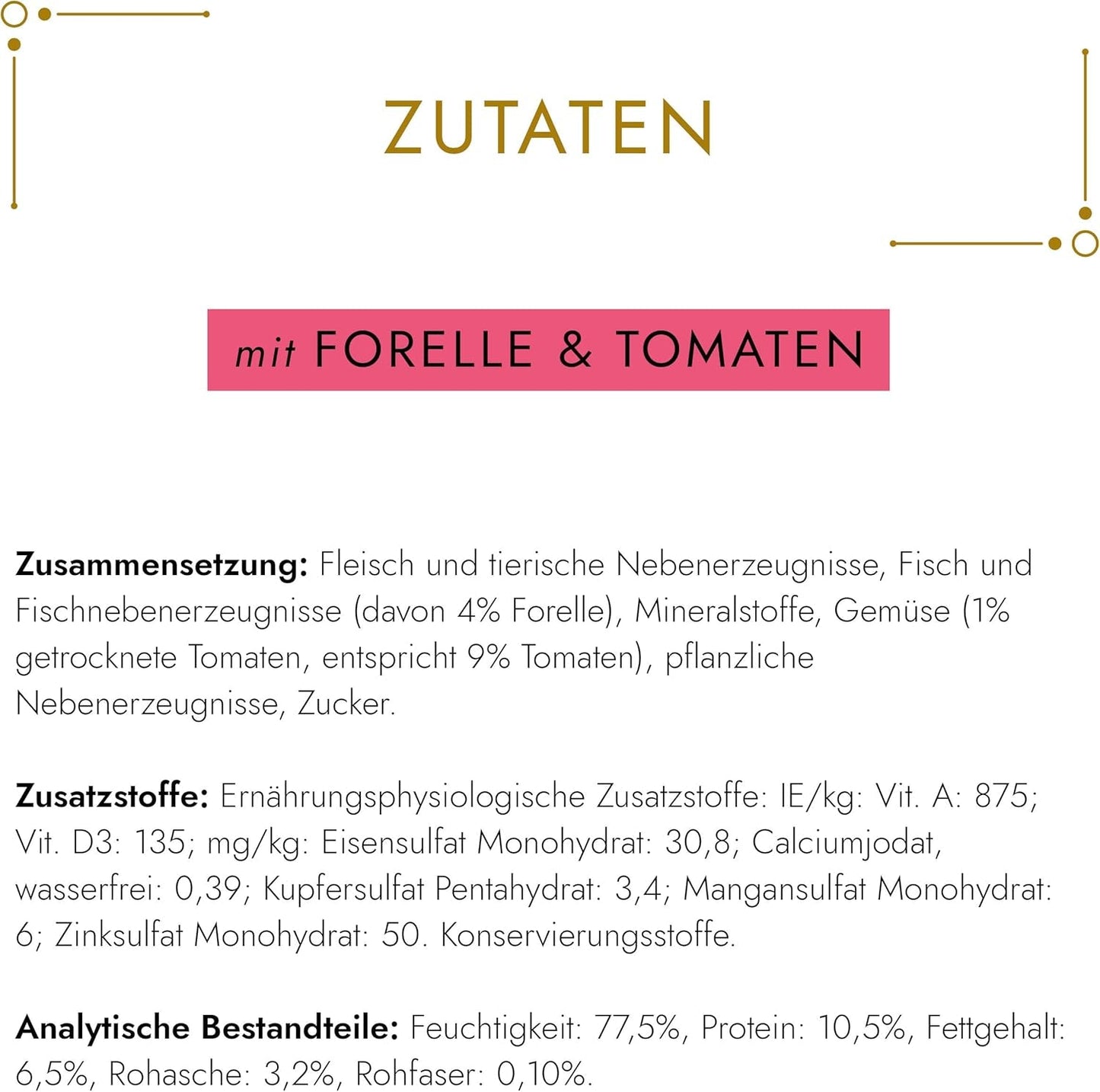 Fijne Paté Gourmet Gold met Groenten, Nat Kattenvoer met Forel en Tomaat, 12 stuks (12 x 85 g)