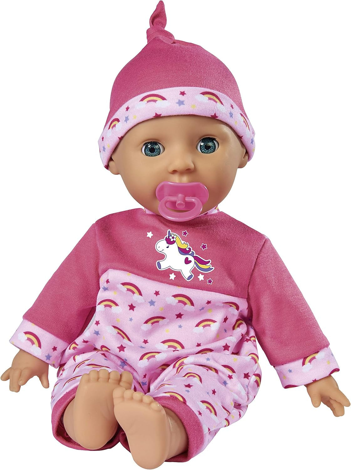 Simba 105140060 - Laura Tickle babypop met zacht lichaam en regenboogmatras, maakt 25 babygeluiden, 38 cm, pop voor 2 jaar en ouder