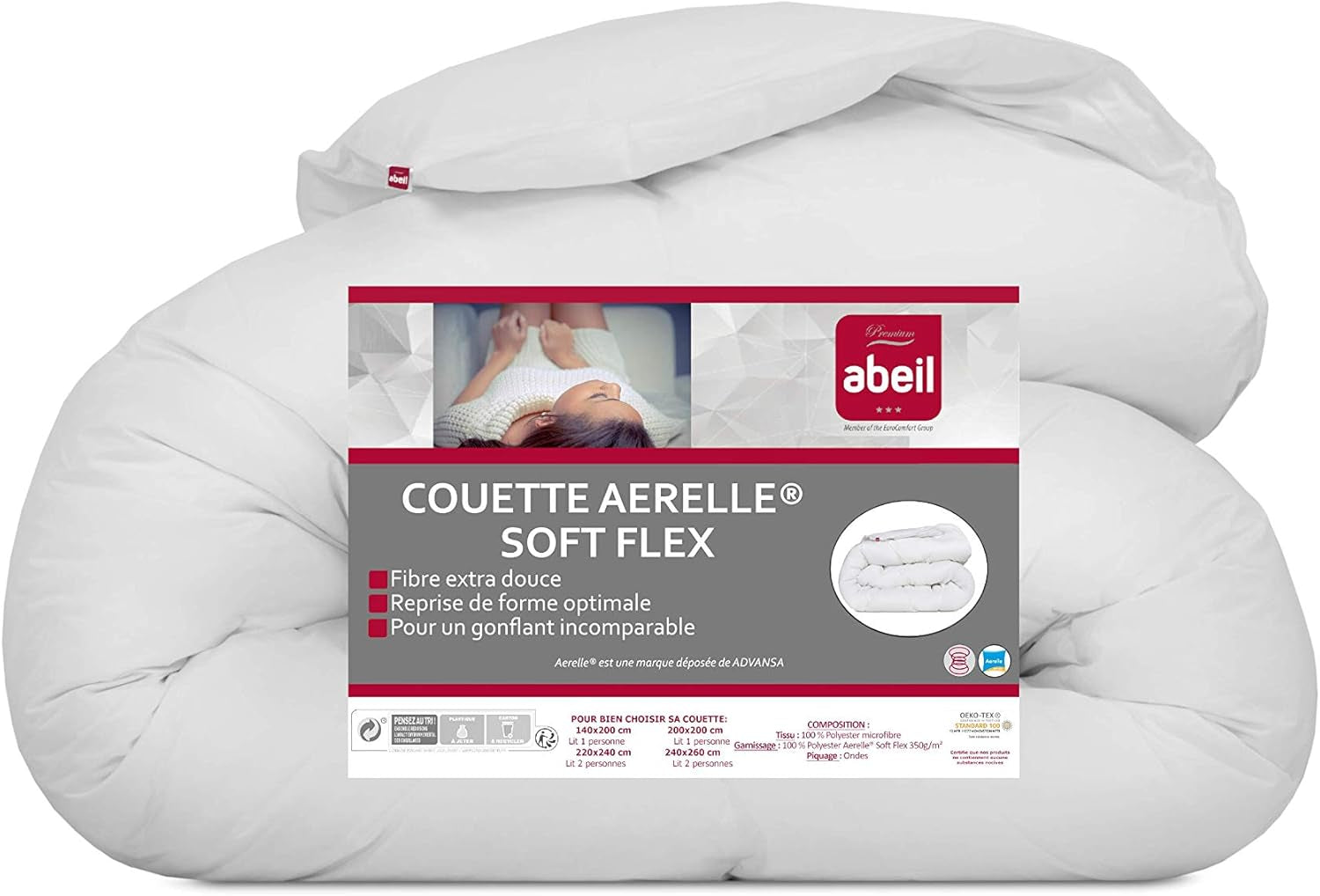 Soft Flex dekbed, polyester, wit, 240 X 260 cm Naty Shop quilts en quilts 240 X 260 Cm