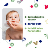Kindii Natural Balance vochtige doekjes voor baby's – (1 x 60 st.) Vochtige doekjes voor baby's en kinderen – Beschermend, Aloë Vera, delicate geur – 60 st.