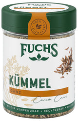 Fuchs Gewürze - Kümmel Ganz - kräftiges Gewürz für Kohl- und Fleischgerichte oder zu Bratkartoffeln - natuurlijk ingrediënt - 60 g in wiederverwendbarer, recyclebarer Dosis