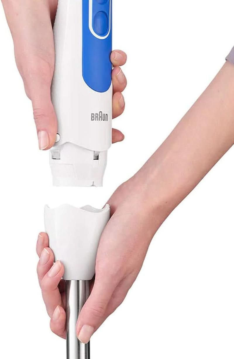 Braun Household Stabmixer MQ 3035 WH - Multiquick 3 Pürierstab Mit Edelstahl-Mixfuß, 2 Geschwindigkeiten, Spritzschutz, Spülmaschinenfest, Zerkleinerer, Schneebesen & 600Ml Mix- en Messbecher, Weiß Kitchen Naty Shop