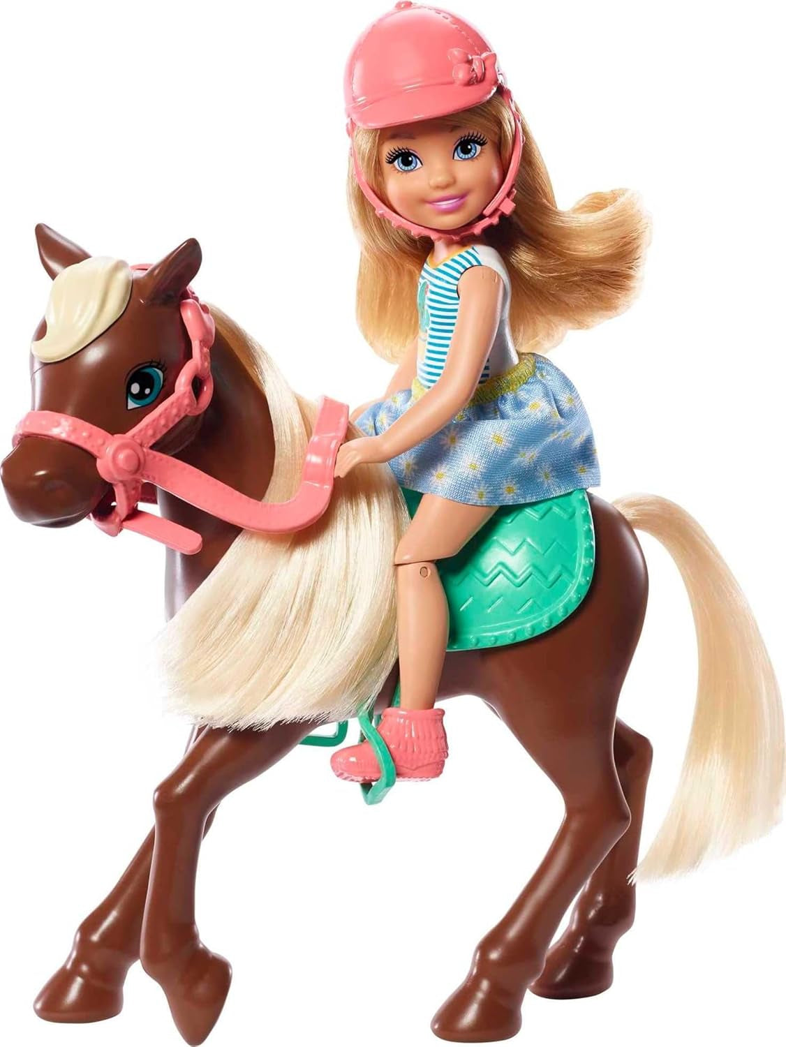Barbie GHV78 - Club Chelsea Speelset met pop en paard, ca. 15 cm blond met kleding en accessoires speelgoedcadeau voor kinderen van 3-7 jaar