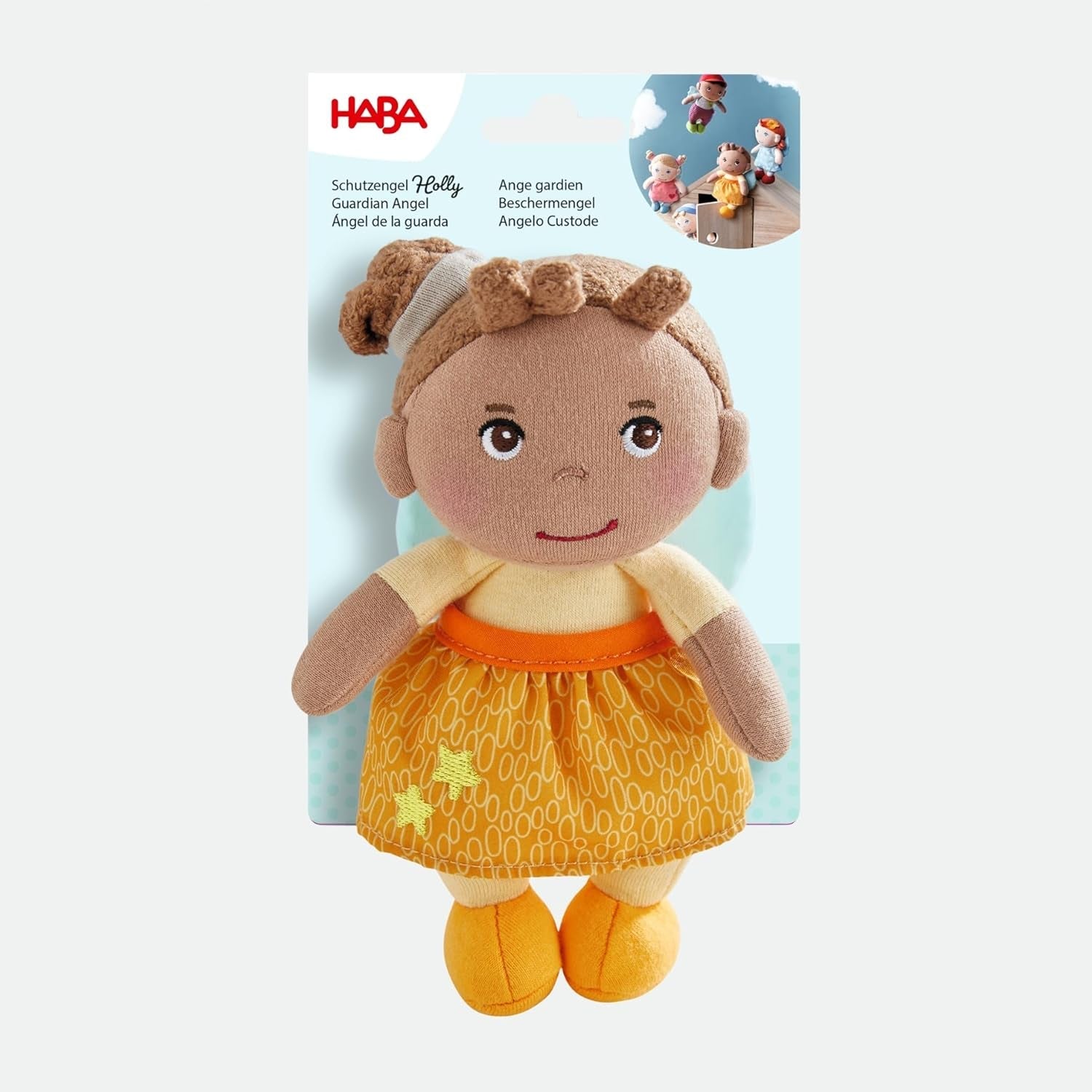 HABA Beschermengel Hulst - Pop van zachte stof (15 cm), perfect welkomstcadeau voor baby's en peuters - Wasbaar op 30 °C - 2011871001