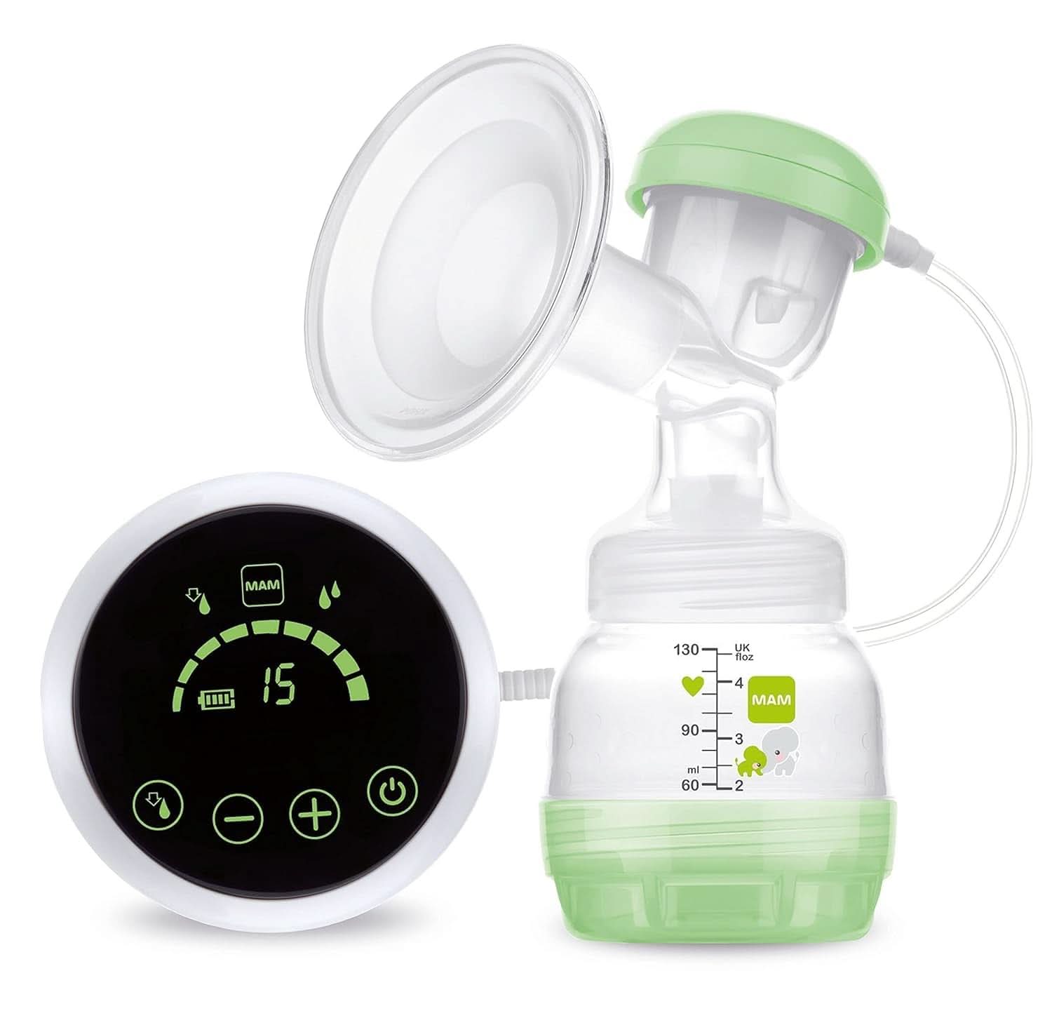 MAM handborstkolf - comfortabele en compacte borstkolf voor moedermelk inclusief 1 antikrampjesfles MAM Easy Start Accessoires Voeding en borstvoeding Baby Naty Shop 2 in 1 borstkolf