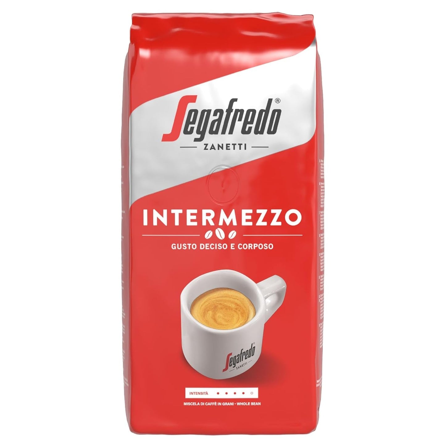 Segafredo Zanetti Intermezzo - Hele Bonen (1 kg Pak) - Geeignet für alle italienschen Kaffeespezialitäten - Kaffeebohnen mit mitteller Röstung, grimmig en vollmundig in Gesmack