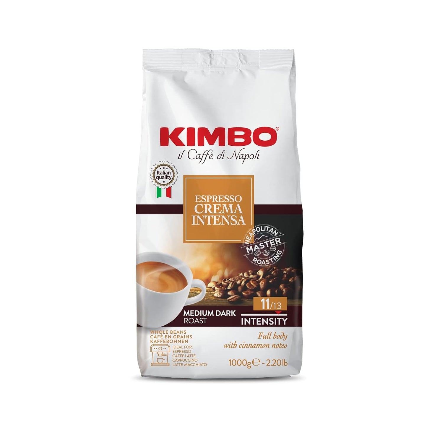 Espresso Crema Intesa, 6 koffiebonen x 1 kg, volle en intense blend, intensiteit 11/13, medium gebrand, 6 pakken van elk 1 kg