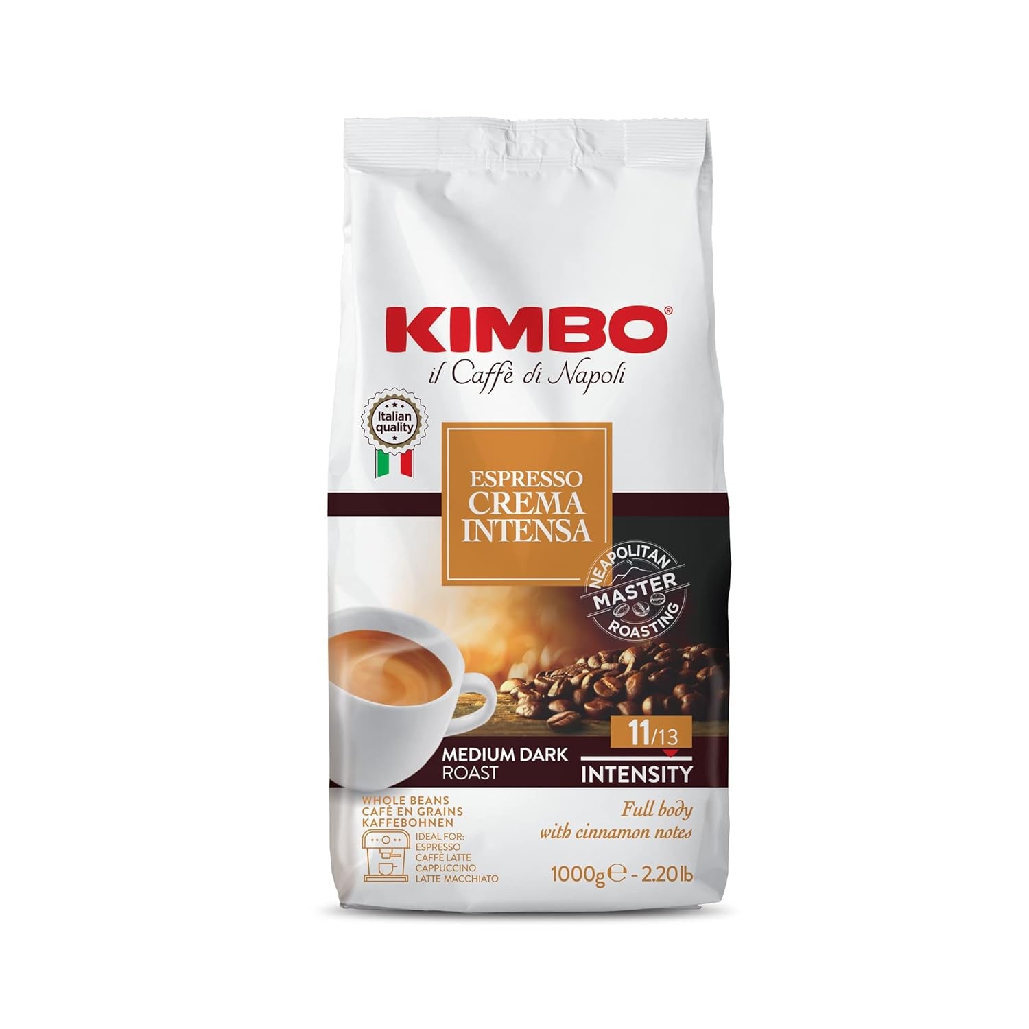 Espresso Crema Intesa, 6 koffiebonen x 1 kg, volle en intense blend, intensiteit 11/13, medium gebrand, 6 pakken van elk 1 kg