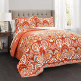 Lush Decor Clara dekbed, katoen, turquoise en mandarijn, Full/Queen Dekbedden en dekbedden Naty Shop Orange King
