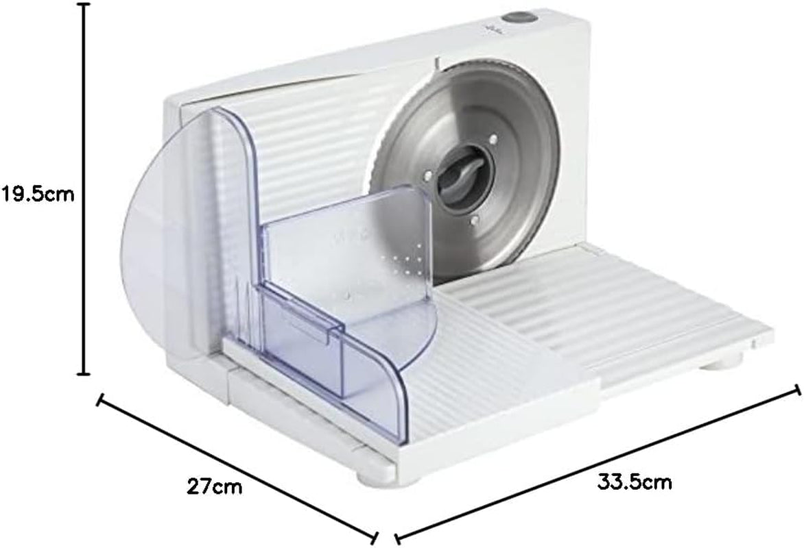 JECF0300 Compacte elektrische snijmachine, verwijderbaar roestvrijstalen mes, diameter 170 mm, diktecontrole 0 tot 15 mm, 150 W Naty Shop raspen en snijmachines