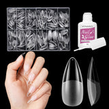 Korte Kunstnagels Ballerina 500 stuks Lijm op 12 Maten Kunstnagels Korte Zachte Gel Volledige Dekking Nageltips Voor Gelnagels Korte S