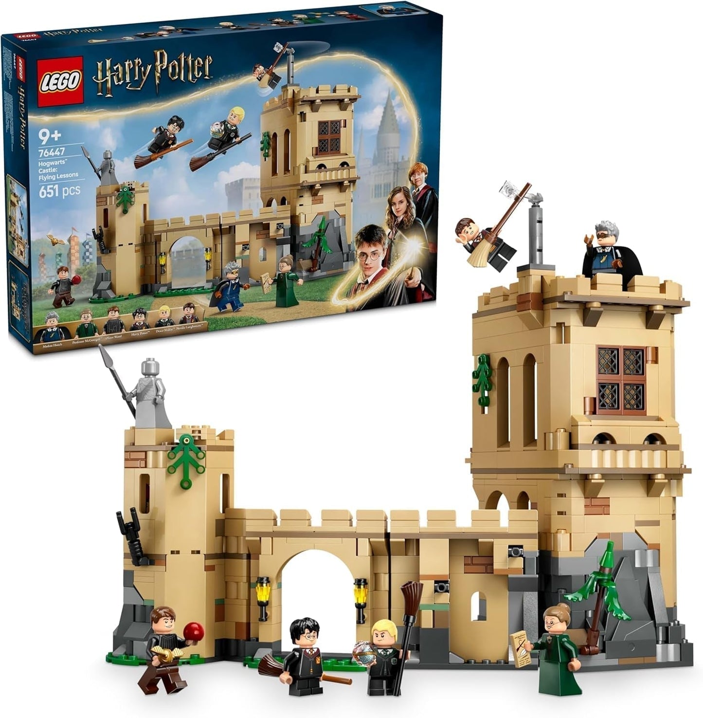 Kasteel Zweinstein LEGO Harry Potter: Vlieglessen Avontuurlijke speelset met 6 minifiguren om te verzamelen, waaronder Draco Malfidus en professor Anderling Rollenspelset voor jongens en meisjes, 9 jaar oud 76447 Bouwsets Bekijk de standaardtitel van de LEGO Store