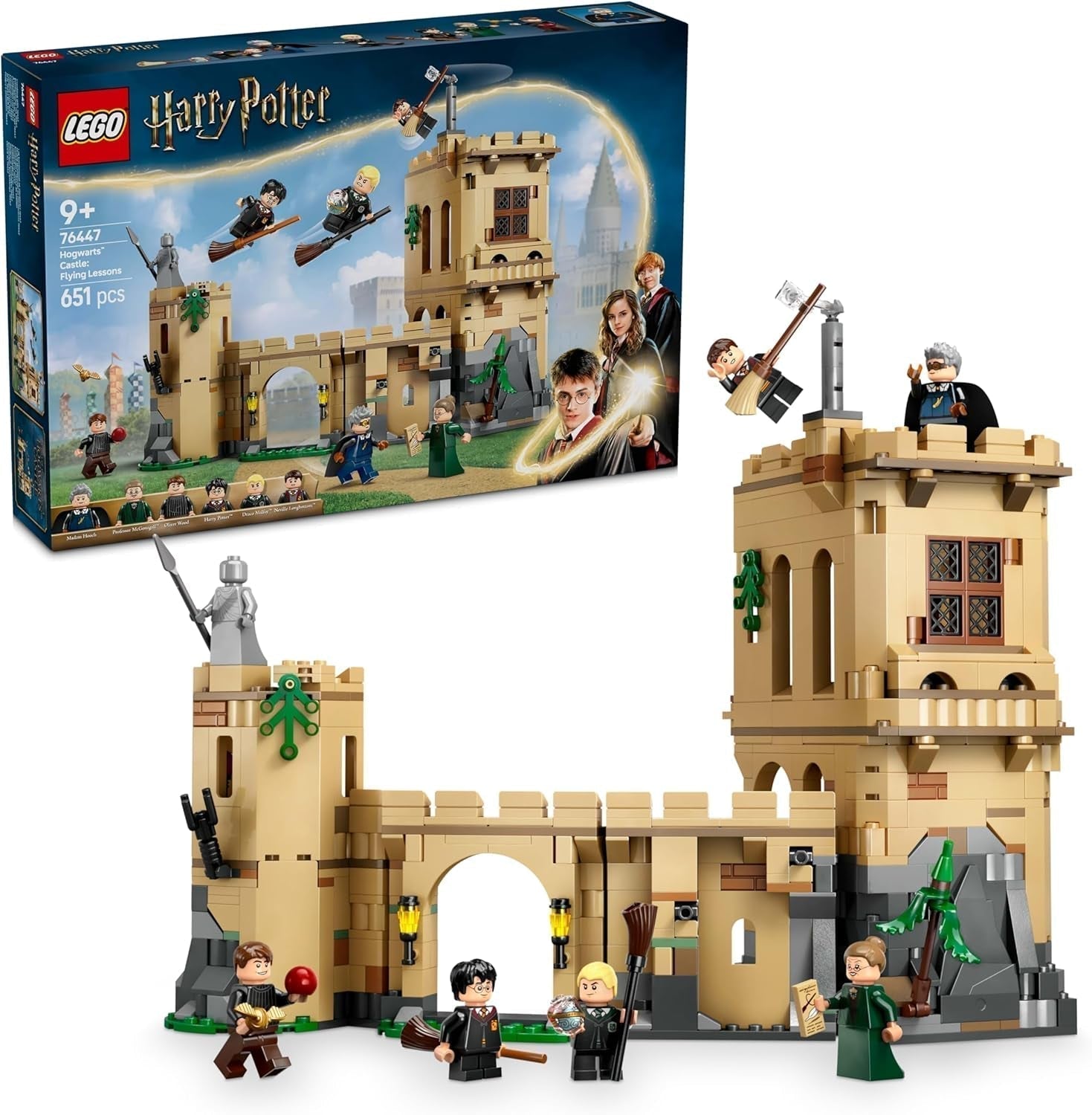 Kasteel Zweinstein LEGO Harry Potter: Vlieglessen Avontuurlijke speelset met 6 minifiguren om te verzamelen, waaronder Draco Malfidus en professor Anderling Rollenspelset voor jongens en meisjes, 9 jaar oud 76447 Bouwsets Bekijk de standaardtitel van de LEGO Store