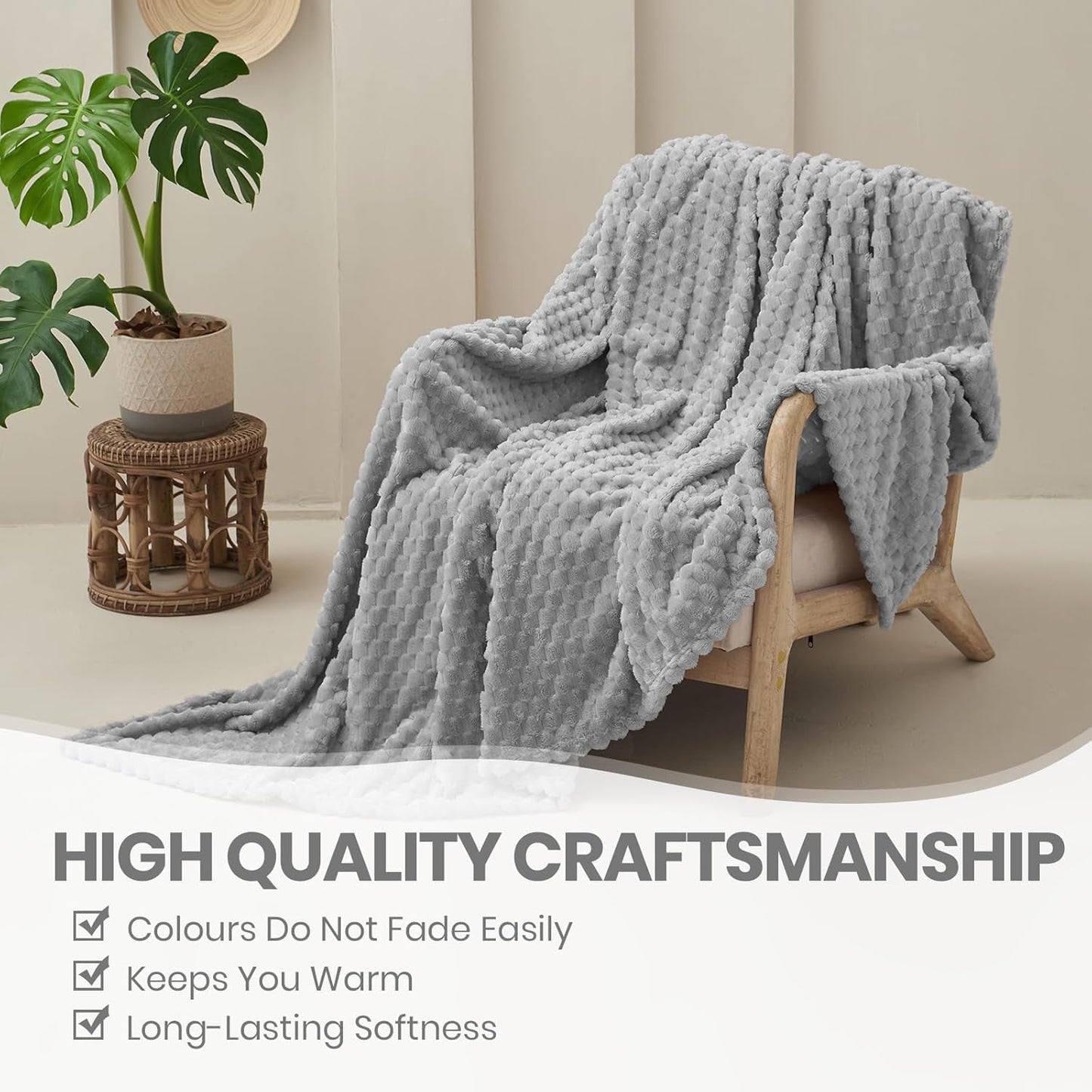 Good Nite Comfortdeken Pluizige deken 150 x 200 cm Zachte microvezel sprei Bankdeken Comfortdeken Warme fleecedeken voor bank en bed Slaapkamer Kantoor Grijs Good Nite bedden en dekens