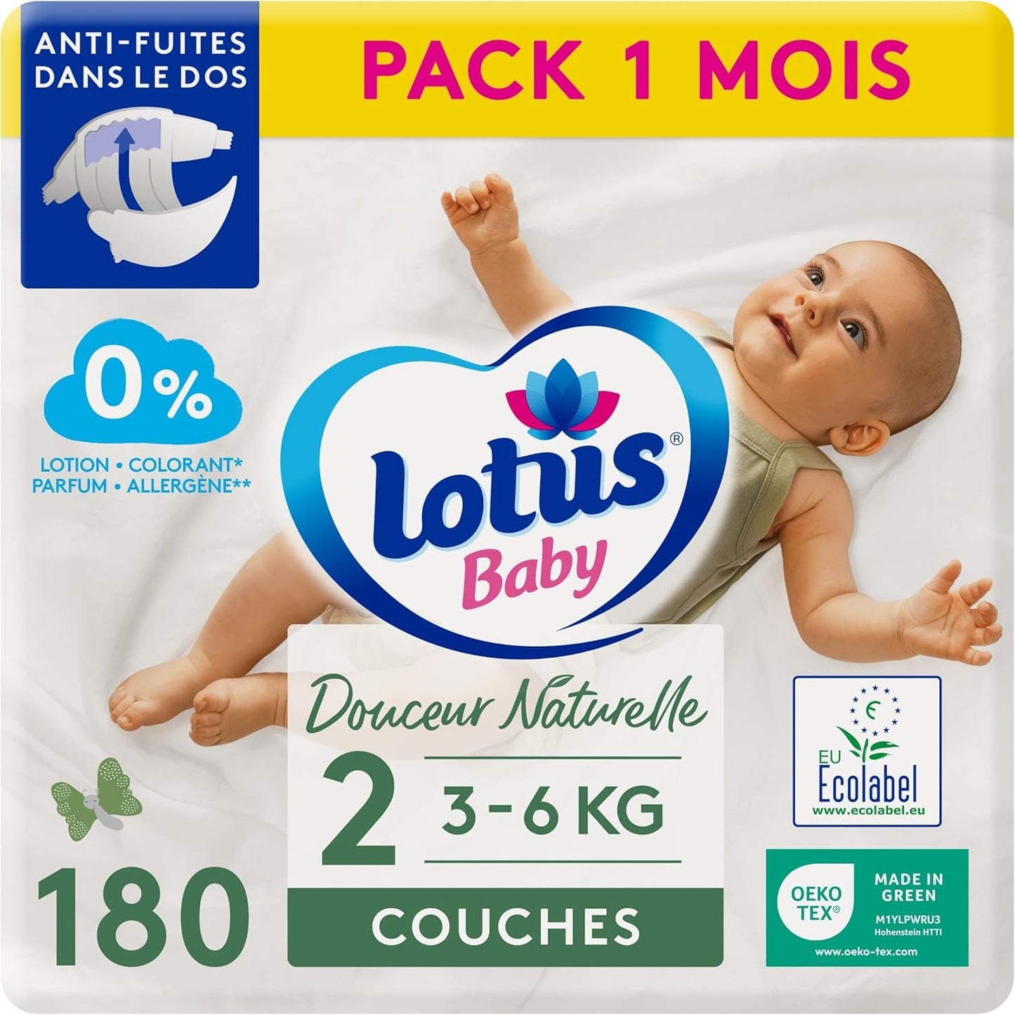 Douceur Naturelle – Luiers maat 3 (5-9 kg) 1 maandverpakking – 172 luiers