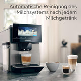 Siemens EQ900 TQ903D03 Automatische espressomachine, app-bediening, intuïtief touchscreen, barista-modus, AromaBoost, ruisonderdrukking, premium molen, automatische stoomreiniging, 1500 W, roestvrij staal
