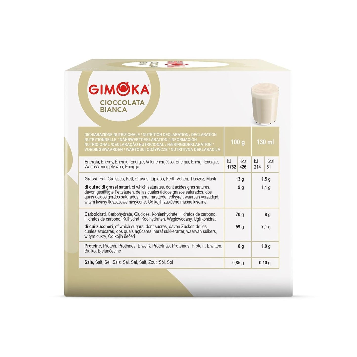 Gimoka Kaffeekapseln, Gesmack WEISSE CHOKOLADE - 48 Kapseln Compatibel met Kaffeemaschinen der Marke Nescafè* Dolce Gusto*, 48 Stück (3 x 16 Getränke), Hergestellt in Italien