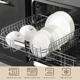 MALACASA 4-persoons serviesset Bone China 16-delige serviesset rond wit met gouden rand Combinatieset van 4 dinerborden, 4 dessertborden, 4 Suma-borden en 4 ontbijtgranenschalen NORI-serie