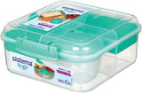 Bento Box TO GO lunchboxsysteem met vakken | Lunchbox van 1,25 L met yoghurt-/fruitcontainer | voor kinderen en volwassenen l | BPA-vrij Minty Teal [21685-8T], mintgroen Voedselbewaardozen Naty Shop Mintgroen 1,25 L