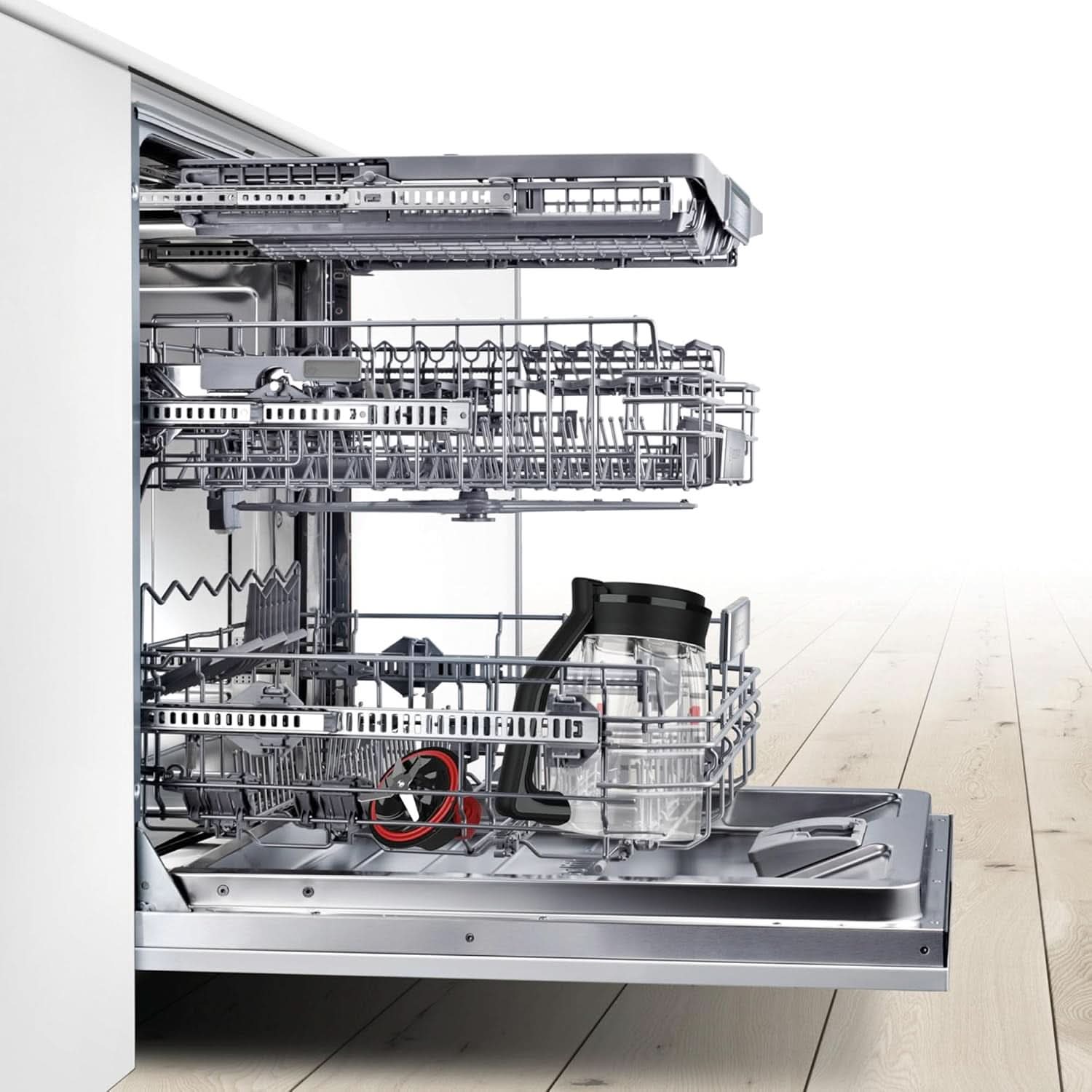 Bosch Standmixer Vitapower Serie 4 MMB6172SN, Verbesserte Versie, 10 Jahre Motorgarantie, Edelstahl-Klingen, 1,5L Glasbehälter, Spülmaschinenfeste Teile, 30.000 U/Min, 1200 W, Silver Kitchen Naty Shop