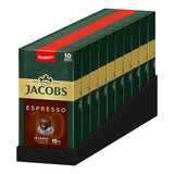 Jacobs Kaffeekapseln Espresso Intenso, Intensität 10/12, 10 x 10 Getränke, Nespresso* compatibel Kaffee Kapseln, 100 Kapseln
