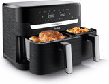 Tefal Dual Easy Fry Heteluchtfriteuse met twee kamers, inhoud 5,2/3,1 liter, twee onafhankelijke laden, 7 programma's Huishoudelijke apparaten Naty Shop Zwart