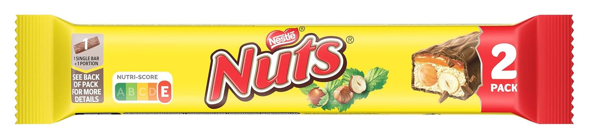 NESTLÉ Chocoladerepen 2Pack, de klassiekers met hele hazelnoten en karamel omhuld met melkchocolade, verpakking van 24 (24 x 2 x 30 g)