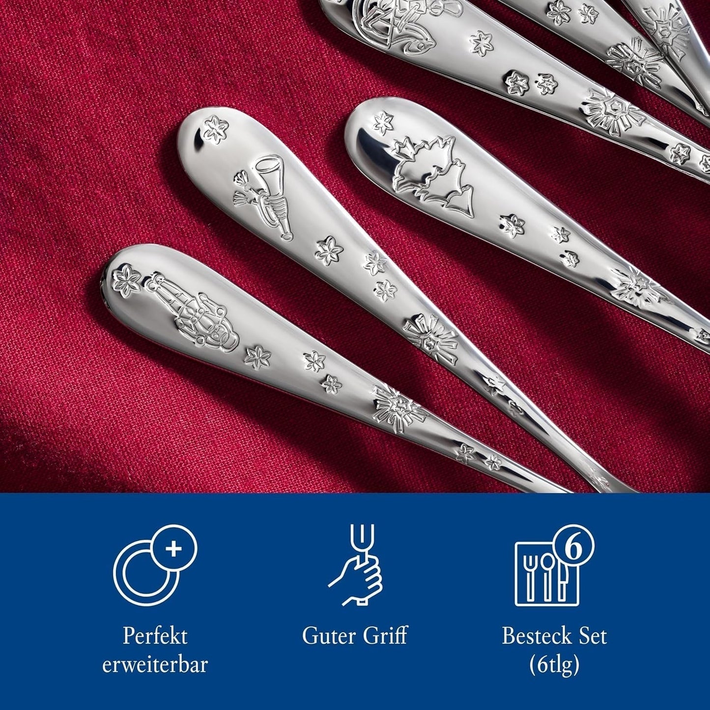 Villeroy & Boch - Toy'S Delight koffielepelset 6-delig Zilver Platina, vaatwasmachinebestendig Keuken Naty Shop