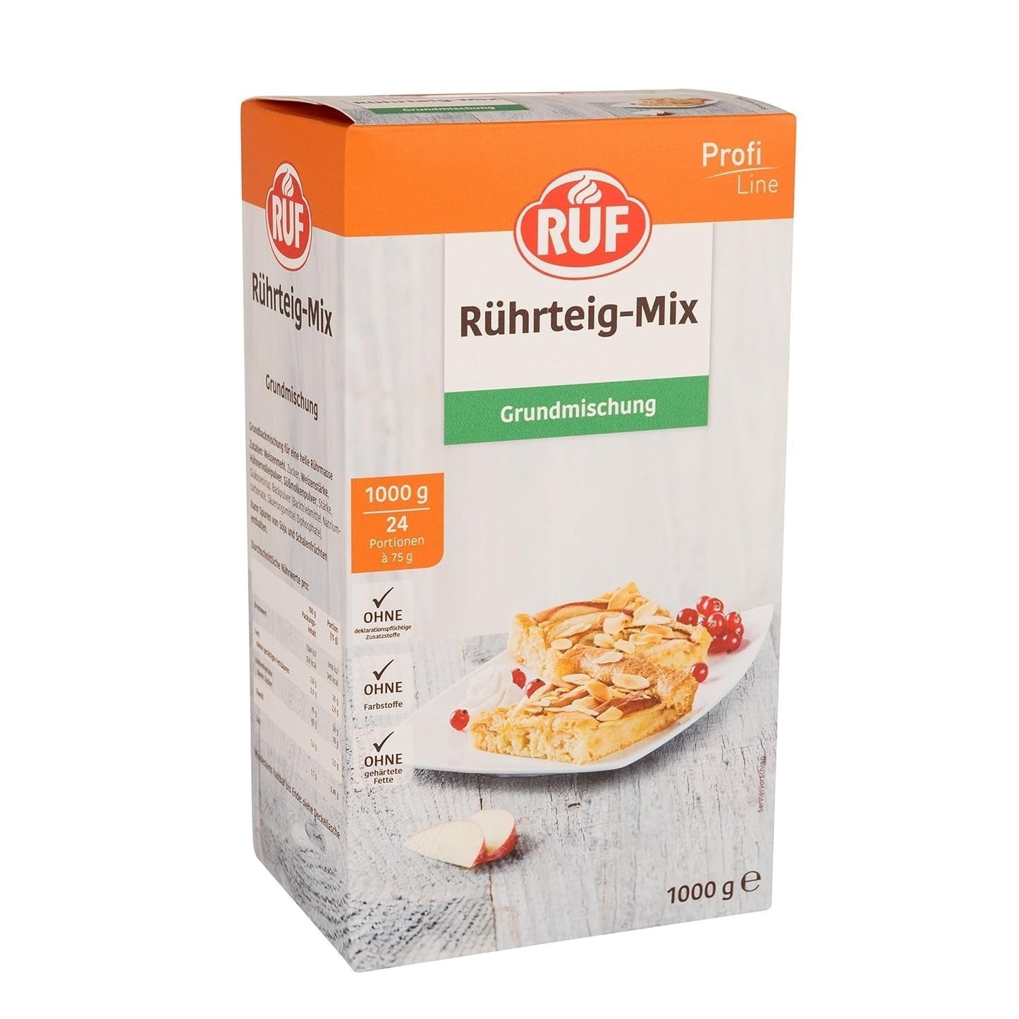 RUF Rührkuchen Backmischung, Nur Wasser & Öl Zugeben, Rezeptur Für Blechkuchen, Kastenkuchen, Muffins, Gugelhupf Und Tortenböden, 1X1000G Mengsel voor bakken en koken Naty Shop Rührteig 1 Kg (1Er-pakket)