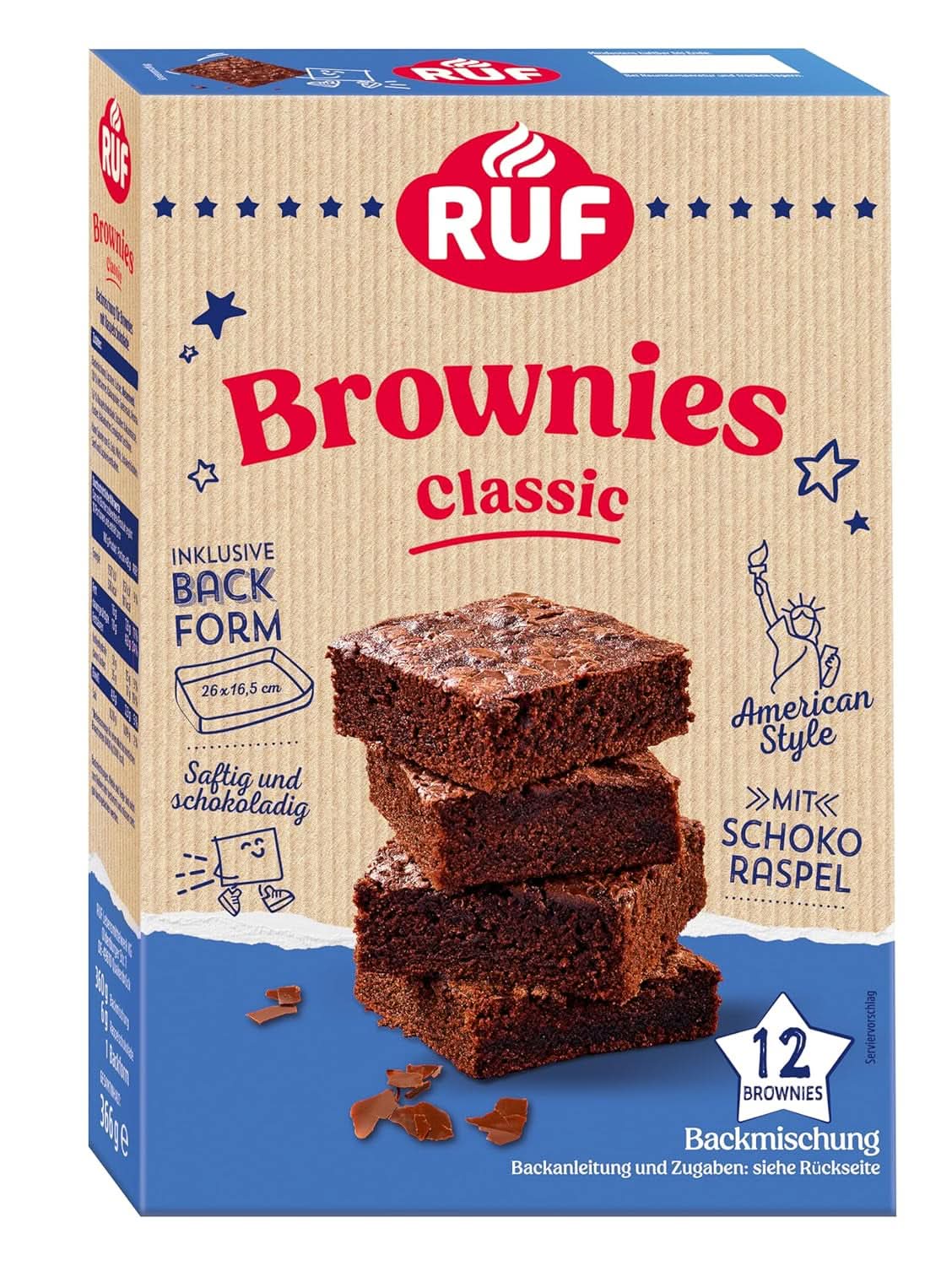 RUF Brookies, brownies en koekjesmix, 460 gram Naty Shop Kitchen 366 gram Brownies