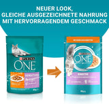 PURINA ONE Gevoelig kattennatvoer, zachte stukjes in kippensaus, verpakking van 26 (26 x 85 g)