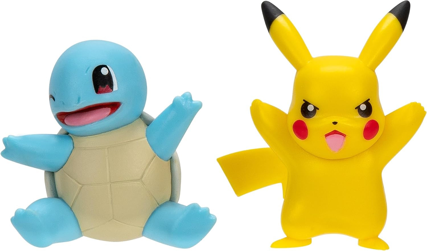 Pokémon PKW3586 - Battle Figure Pack - Pikachu en Schiggy Officiële gedetailleerde figuren, elk 5 cm Actiefiguren Naty Shop Pikachu en Schiggy
