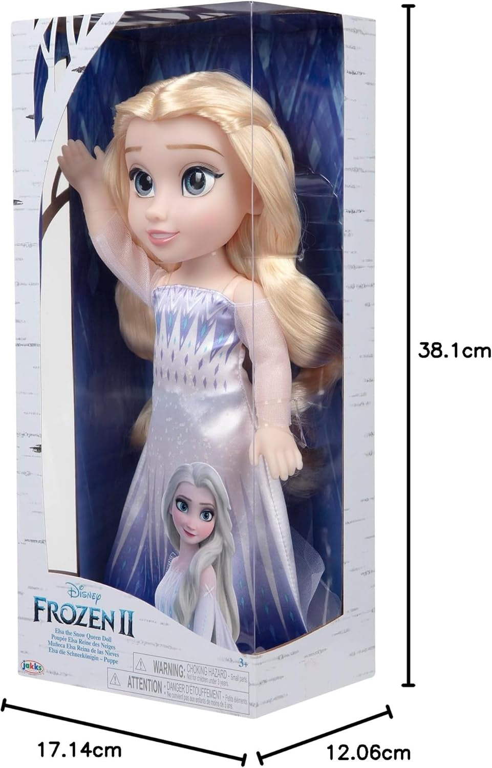 Disney Frozen 2 Elsa pop - 35 cm grote, beweegbare pop in iconische modejurk en lang golvend haar voor extra plezier, voor meisjes vanaf 3 jaar, 214894