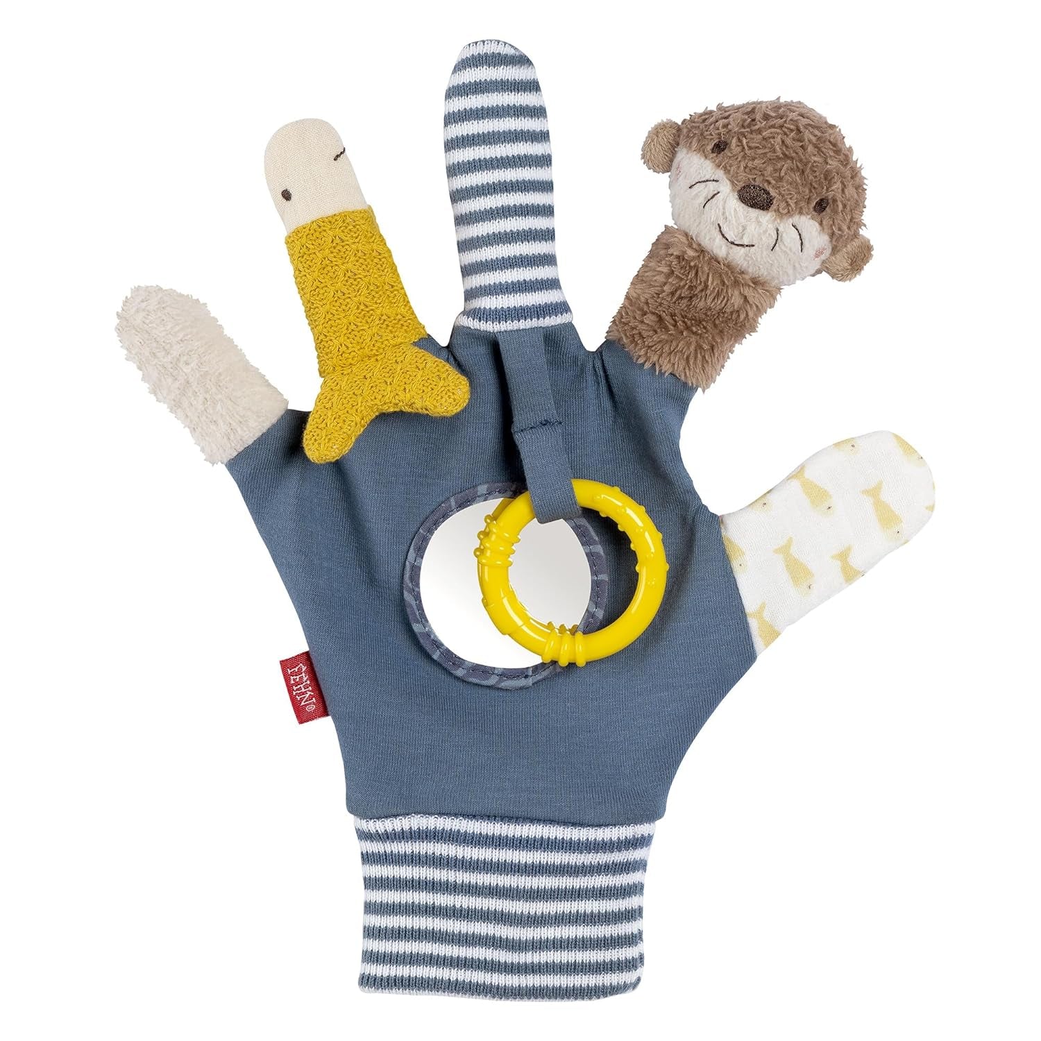 Fehn babyhandpop krokodil - knuffel met rammelaar, ritselend papier, bijtring en pieper - babyhandpop - bijtspeeltje voor baby's en peuters 6+ maanden Babyspeelgoed Naty Shop Otter